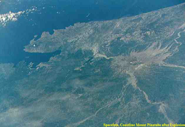 Spacefoto, Coastline Mount Pinatubo after Explosion