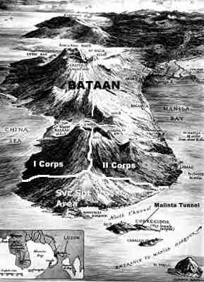 Map of Bataan and Corregidor