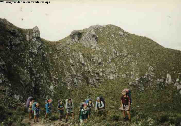 Walking inside the crater Mount Apo
